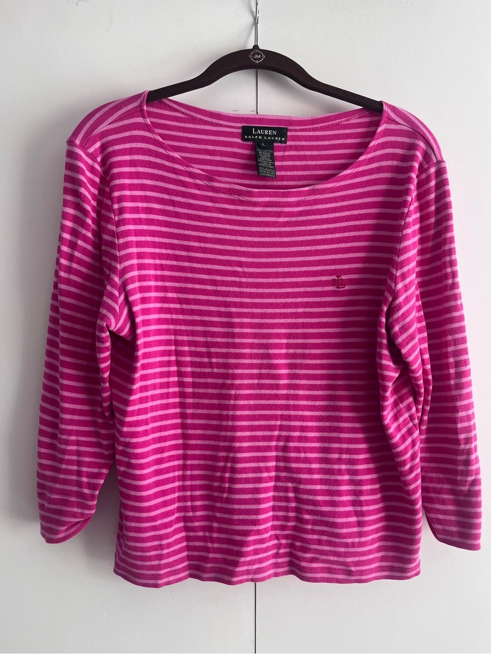 Y2K Ralph Lauren Pink Striped Long-Sleeve Tee